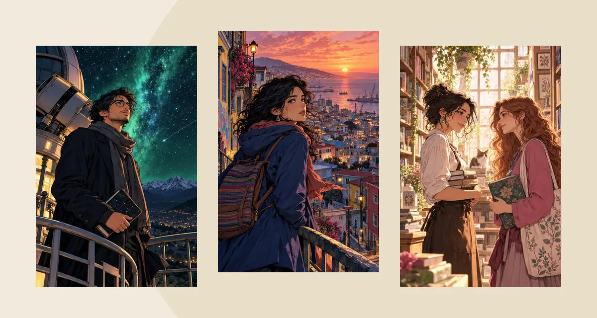 Tres ilustraciones originales inspiradas en aventuras y encuentros